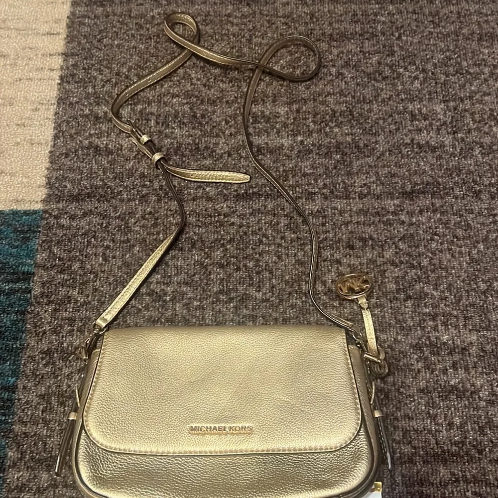 Michael Kors Gold  pebbled leather Crossbody